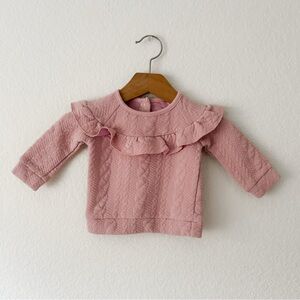 Baby Starters Pink Quilted Ruffle Sweater